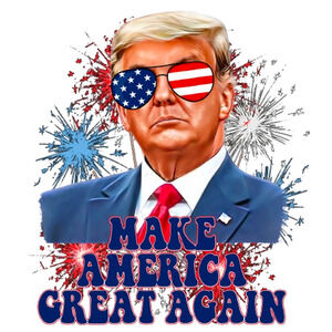 Wall Art Print - Red White Blue MAGA America Patriotic - Home Decor Work Office